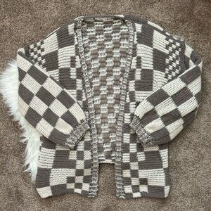 TALULAH Check It Out Cardigan - Grey - Size Large